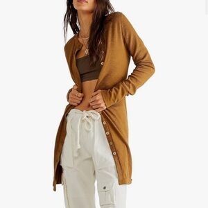 Free People Long Sleeve Brown Dress
